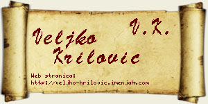 Veljko Krilović vizit kartica